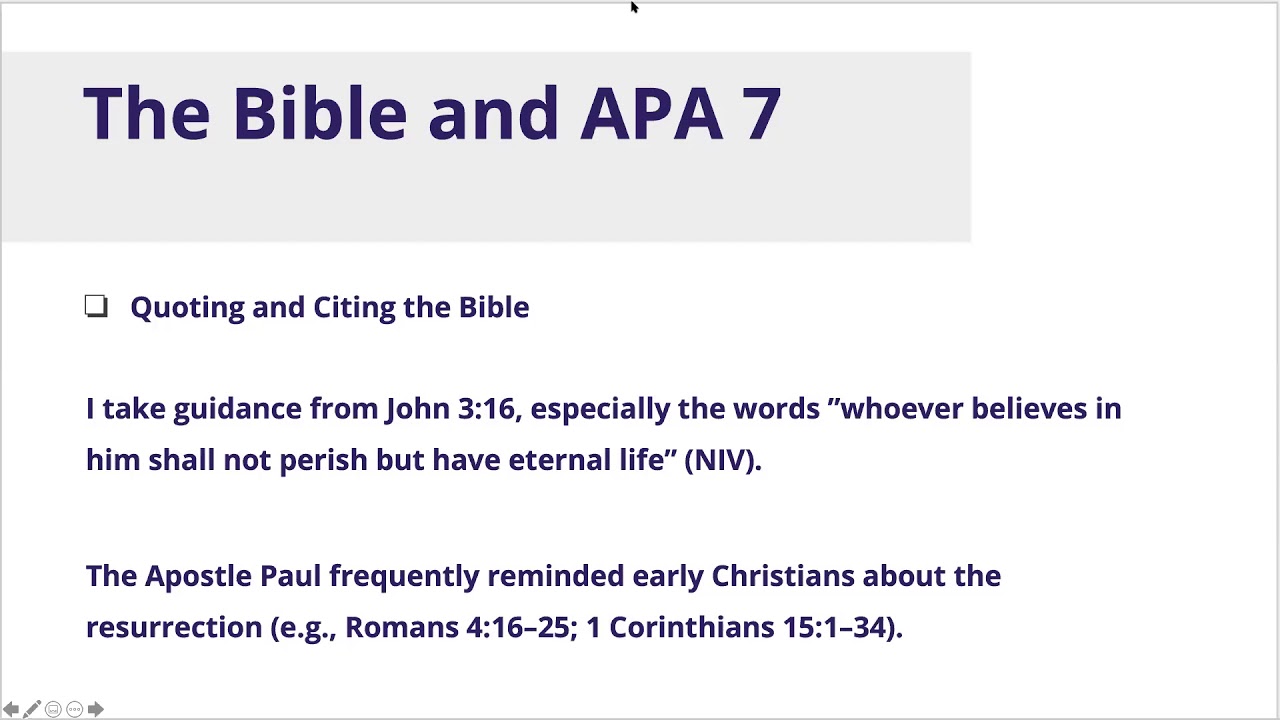 Bible Citation Example