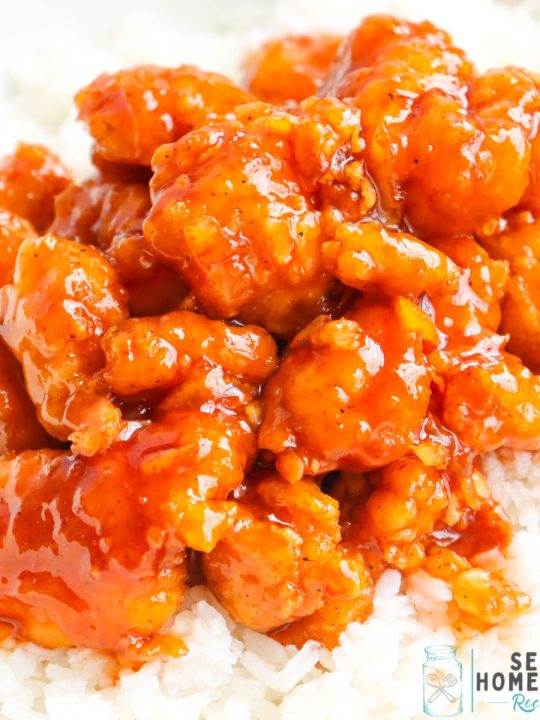 Delicious Orange Chicken served